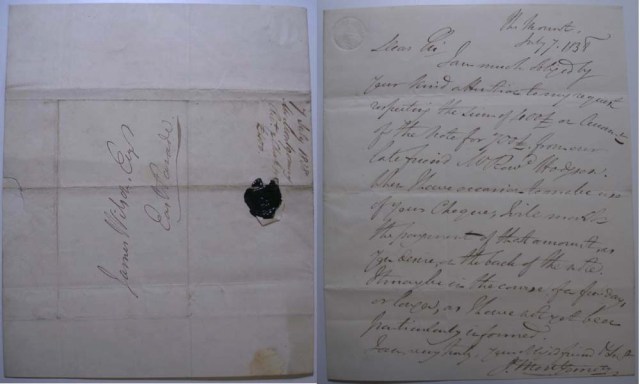 handwritten letter James Montgomery