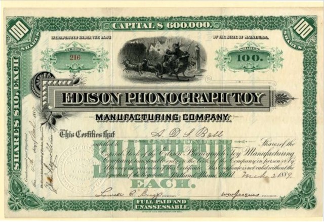 Edison Stock certificate 2